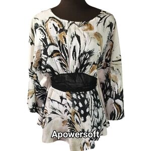 Sequined Tie-Front Poncho Top — Yvos